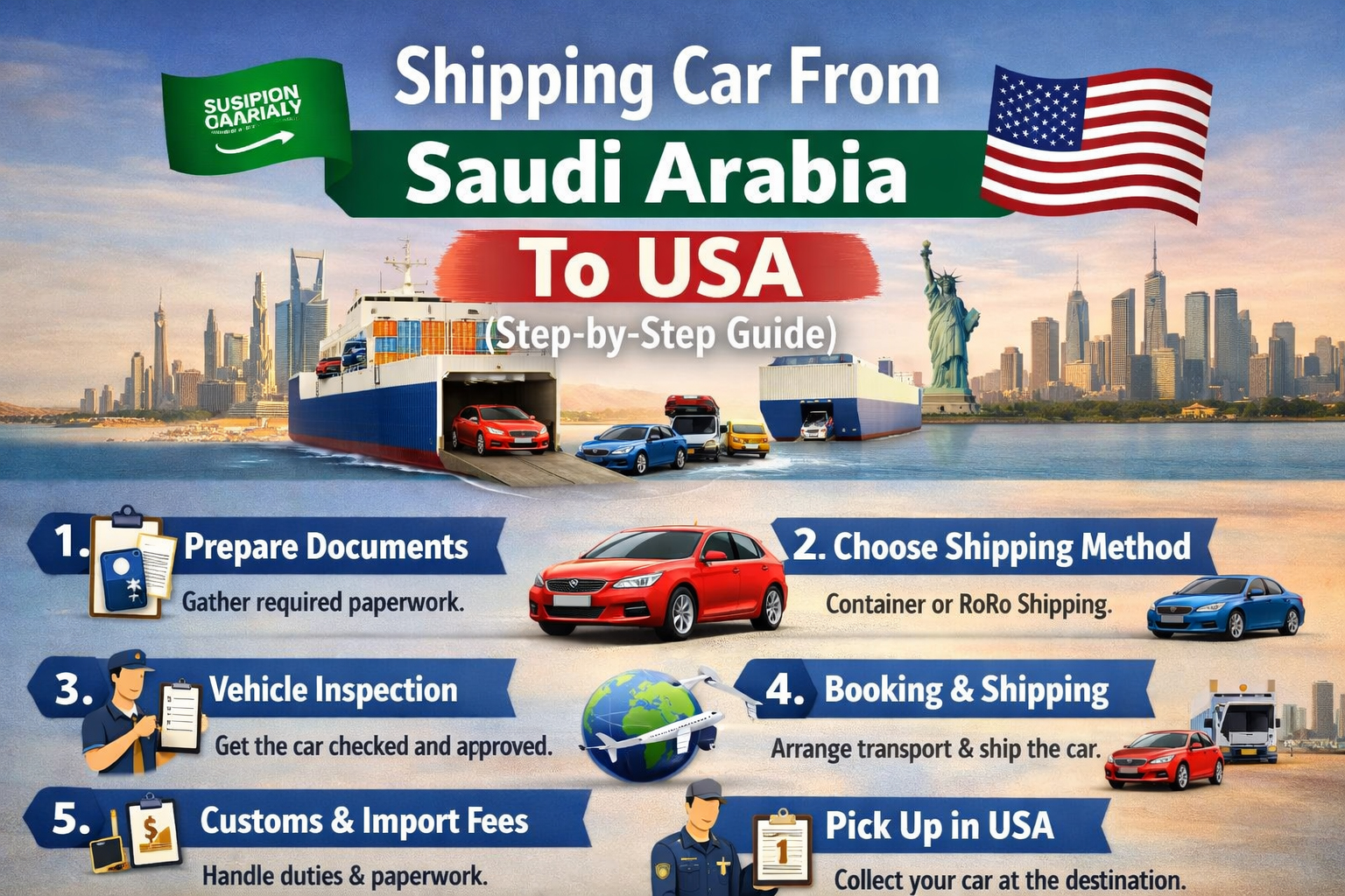 Shipping Car From Saudi Arabia To USA (Step-by-Step Guide)