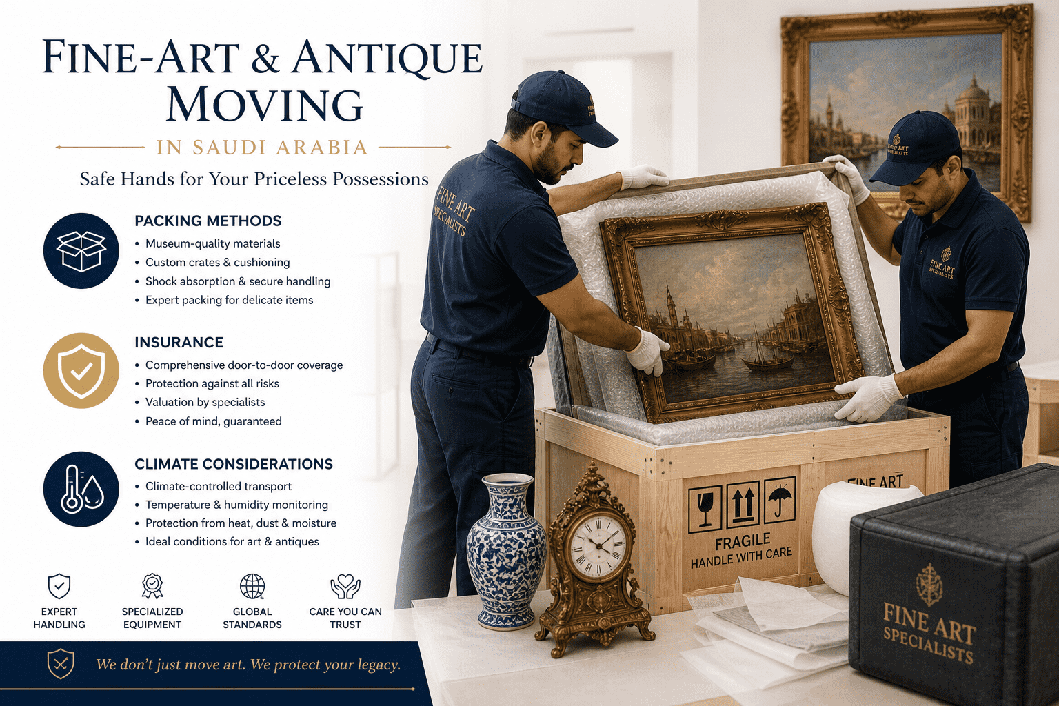Fine-art and antique moving in Saudi Arabia (packing methods, insurance, climate considerations)