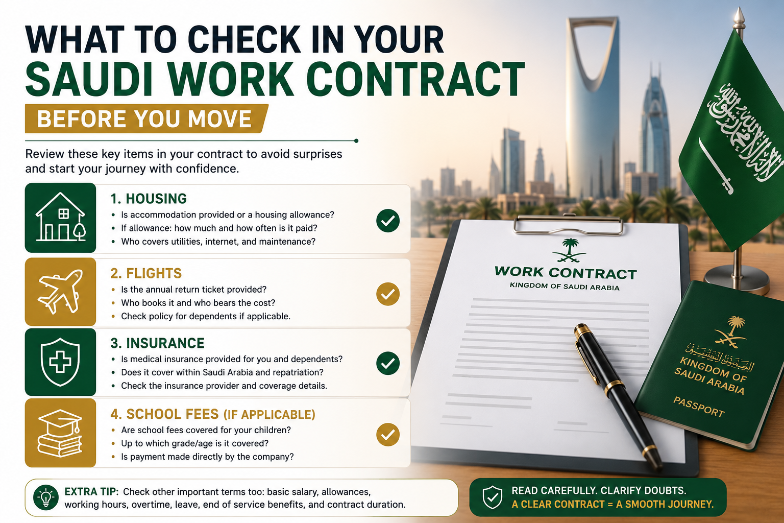 What to check in your Saudi work contract before you move
